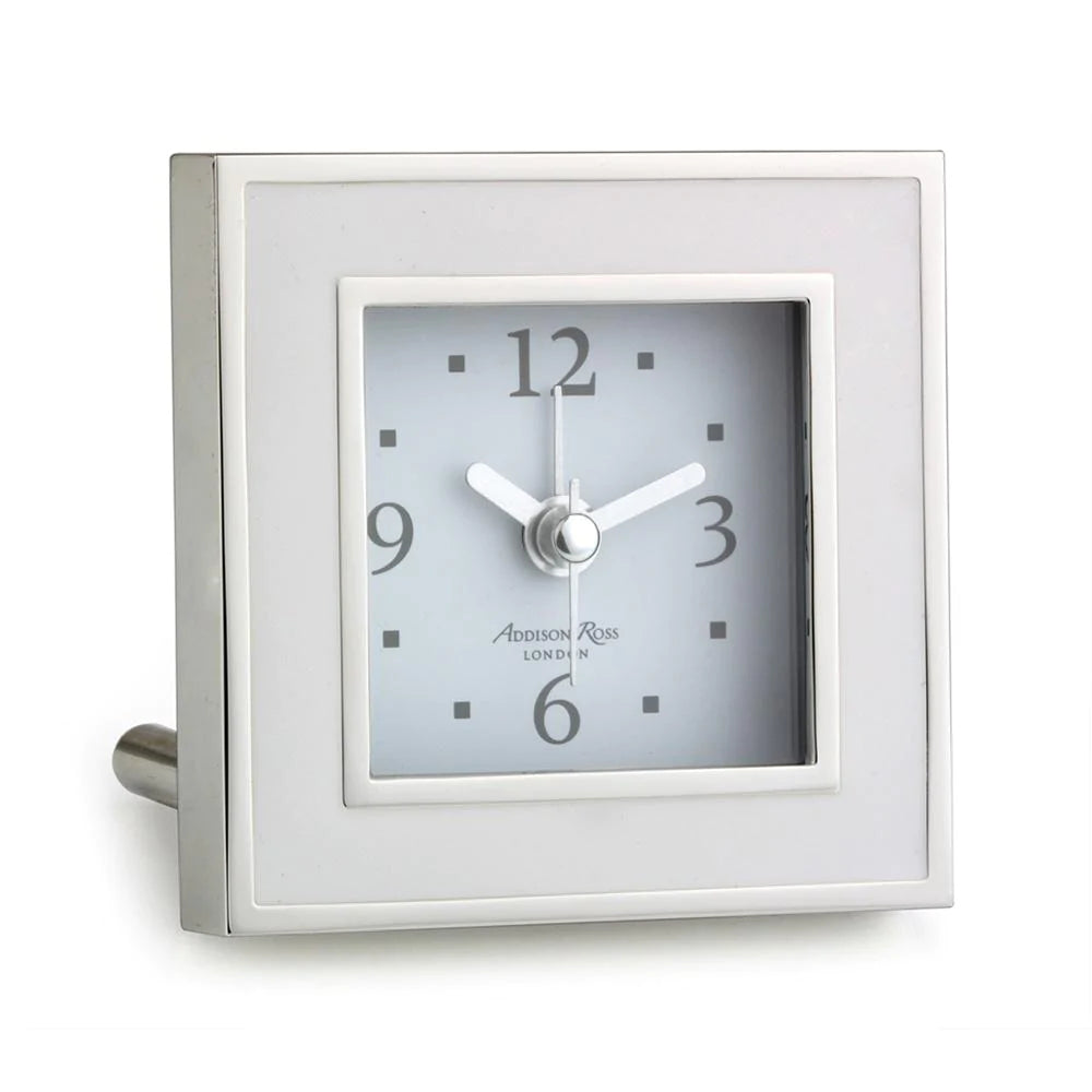 Addison Ross White Enamel Alarm Clock