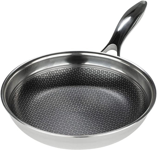 Black Cube Hybrid Stainless Steel Frying Pan with Nonstick Coating, Oven-Safe Cookware