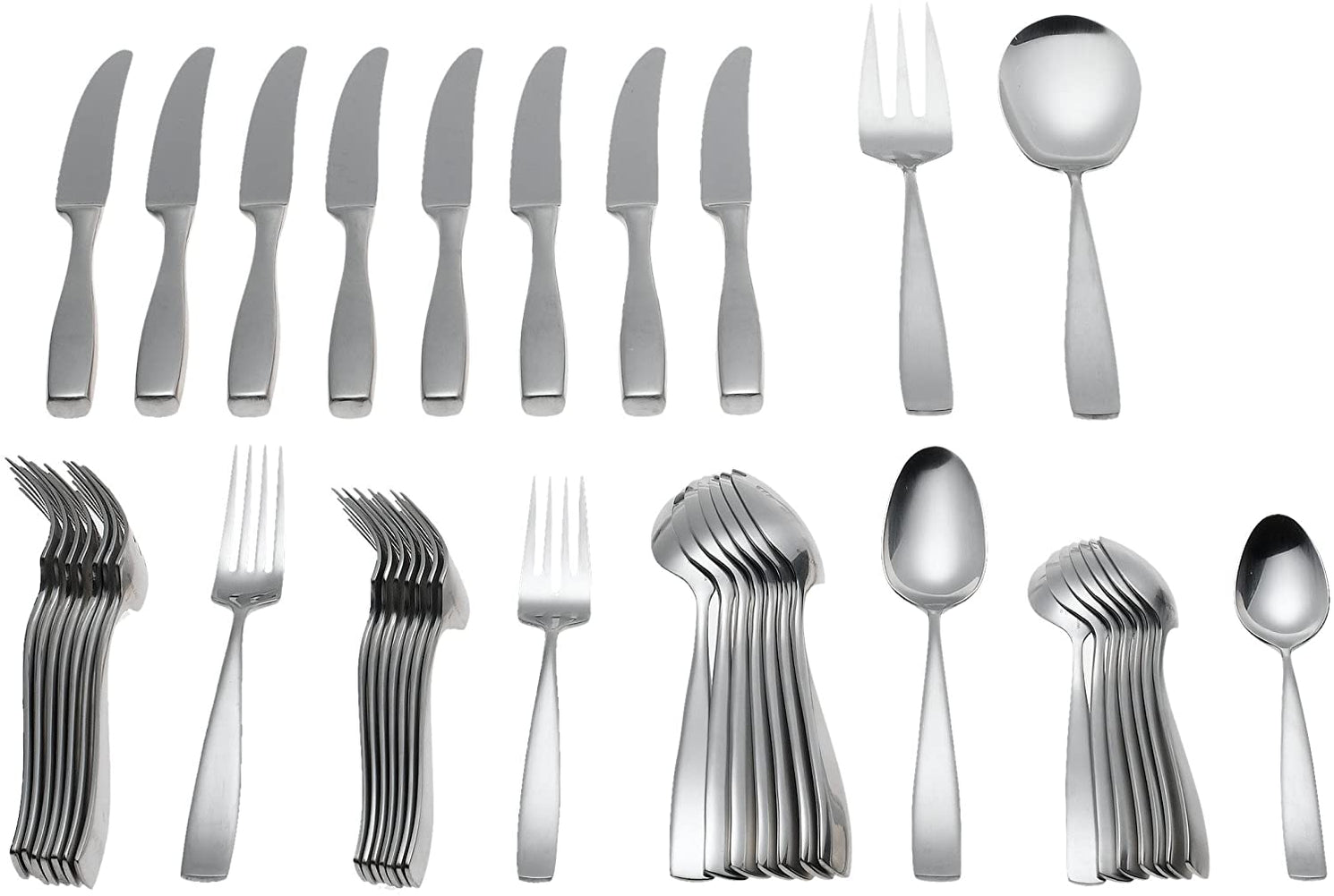 Yamazaki Bolo 42Piece Stainless Steel Flatware Set, Service for 8
