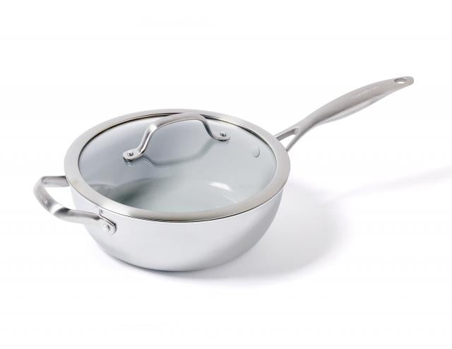 The Cookware Company Venice Pro Chef's Pan with Helper Handle and Lid 3.5 quart