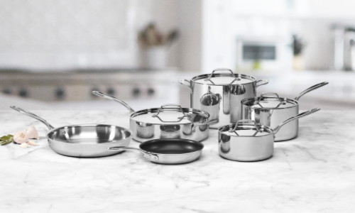 CUISINART® CUSTOM-CLAD 5-PLY STAINLESS STEEL 10 PIECE COOKWARE SET