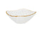 Classic Touch Crushed Glass Square, Gold Rimmed Bowl