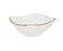 Classic Touch Crushed Glass Square, Gold Rimmed Bowl