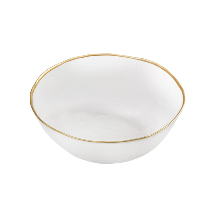 Classic Touch Clear Round Bowl with Gold Rim