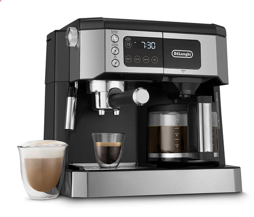 Delonghi All-in-One Coffee & Espresso Maker, Cappuccino, Latte Machine + Advanced Milk Frother - COM530M