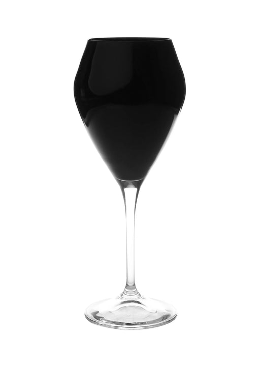 Classic Touch Black V-Shaped Water Glass, Set/6