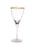 Classic Touch Water Glasses with Simple Gold Design, Set/6