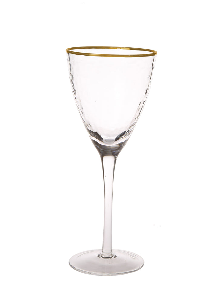 Classic Touch Water Glasses with Simple Gold Design, Set/6