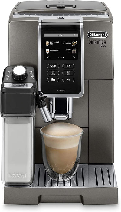 De'Longhi ECAM37095TI Dinamica Plus Fully Automatic Espresso Machine, Titanium