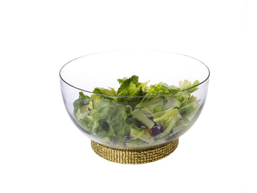 Classic Touch Glass Bowl With Mosaic Base - 10"D