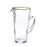 Classic Touch Pebble Glass Pitcher with Gold Rim with Handle