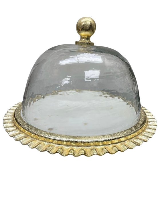 Godinger Ripple Marble Plate with Dome