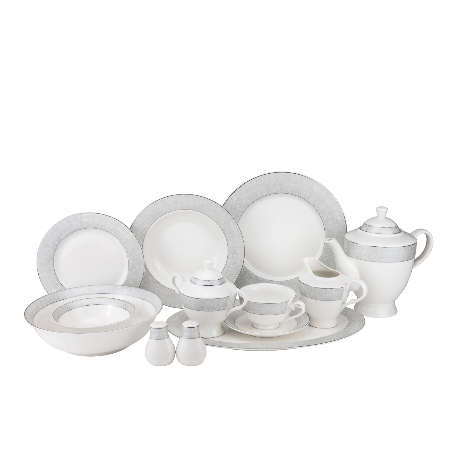 Joseph Sedgh Galaxy Platinum Dinnerware, Svc for 8