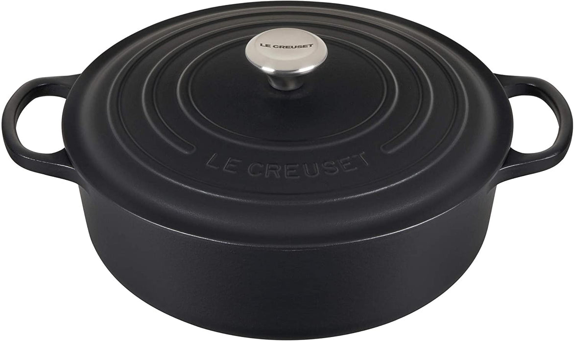 Le Creuset  Signature Enameled Cast Iron Wide Round Dutch Oven, 6.75 quart