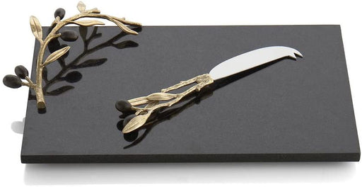Michael Aram Olive Branch Gold Cheeseboard w/ small knife