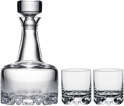Orrefors Erik 3 Piece Set, Decanter and 2 Double Old Fashioned Glasses