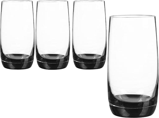 Qualia Highball Ebony Clear/Black Glasses, Set/4