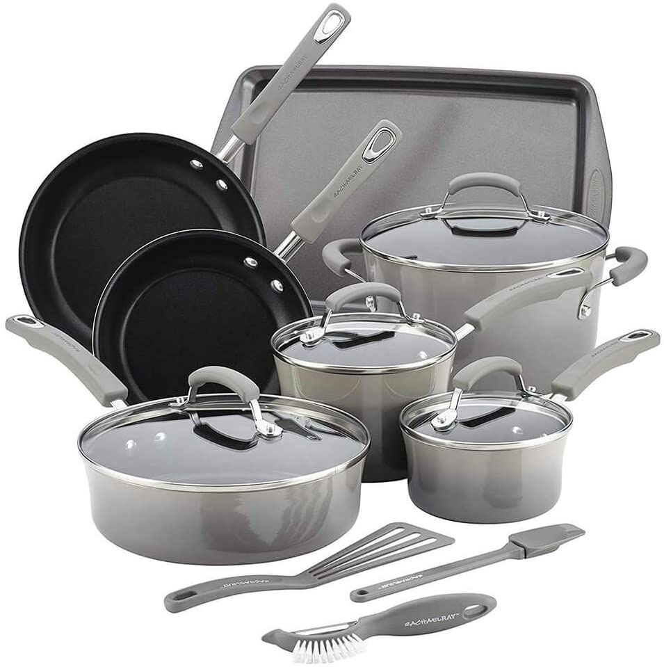 Rachael Ray  Nonstick Cookware Pots and Pans Set, 14 Piece