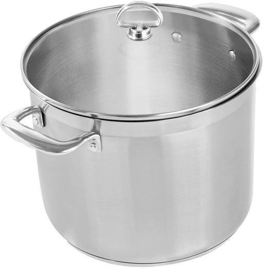 Chantal Steel Induction 21 Cookware, 12 qt Stockpot, Brushed Stainless Steel