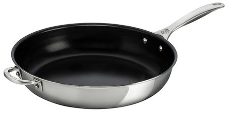 Le Creuset 12.5 Inch  Stainless Steel Nonstick Deep Fry Pan with Helper Handle