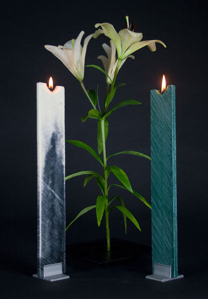The Austrian Atelier Large Flat Taper Havdala Candle with Holder