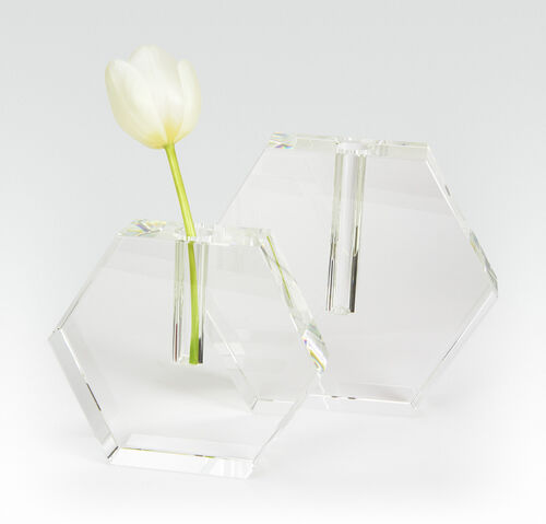 Tizo Design Crystal Glass Flat Bud Vase