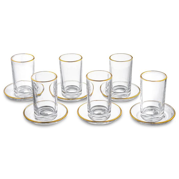 Waterdale MODERN Glass Cups & Saucers
