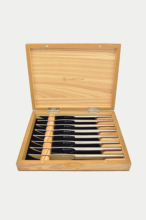 WUSTHOF Stainless 8 Pc. Mignon Steak Set in Olivewood Box