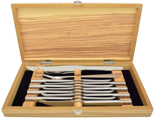 WUSTHOF Stainless 8 Pc. Mignon Steak Set in Olivewood Box