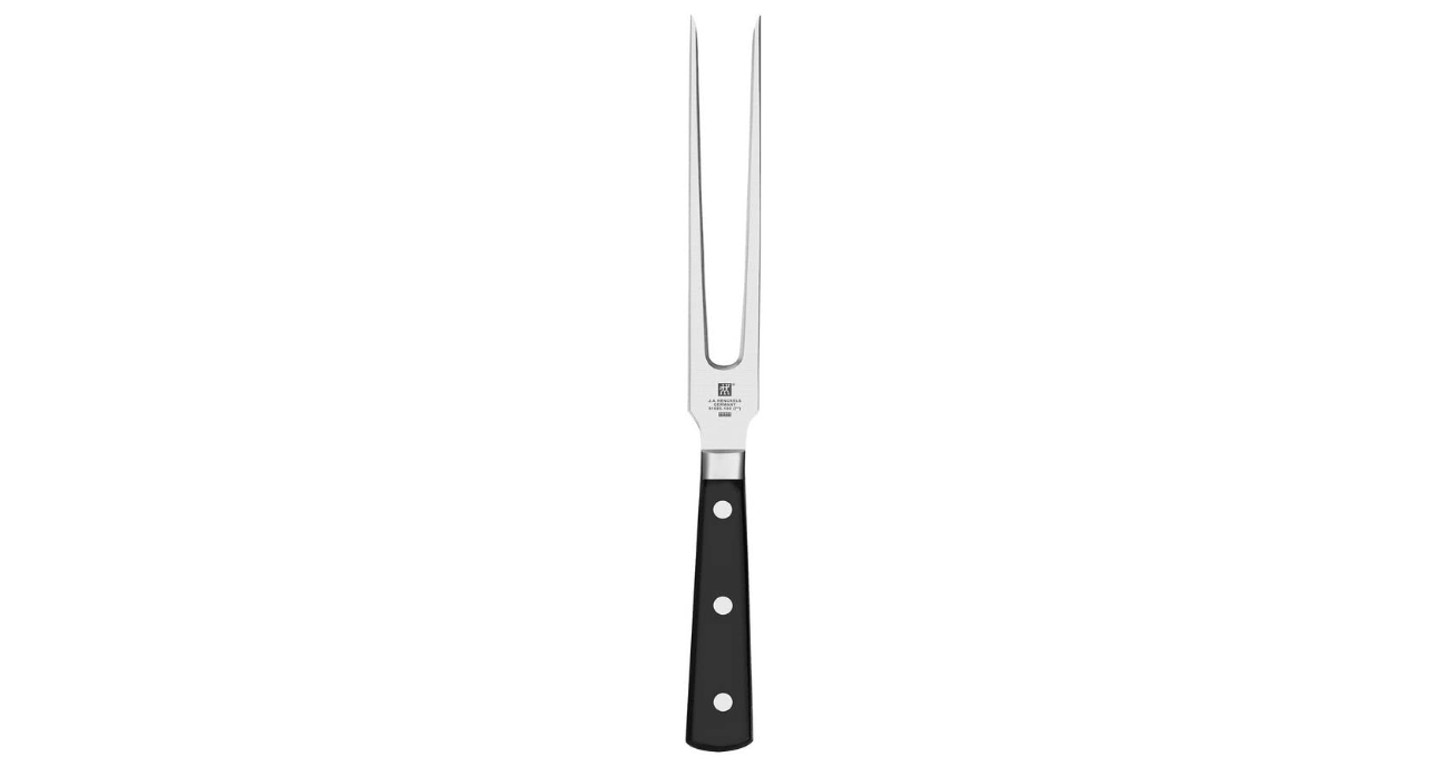 ZWILLING Professional Flat Tine Carving Fork, 7-inch, Black/Stainless Steel
